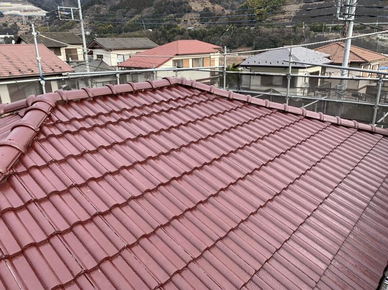 　屋根のリフォーム方法　の塗装工事の施工写真